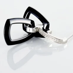 Boucles D'oreilles Pendantes Ezra Argent Blanc Céramique Et Oxyde