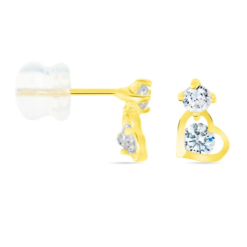 Boucles D'oreilles Pendantes Ludyvine Or Jaune Oxyde De Zirconium