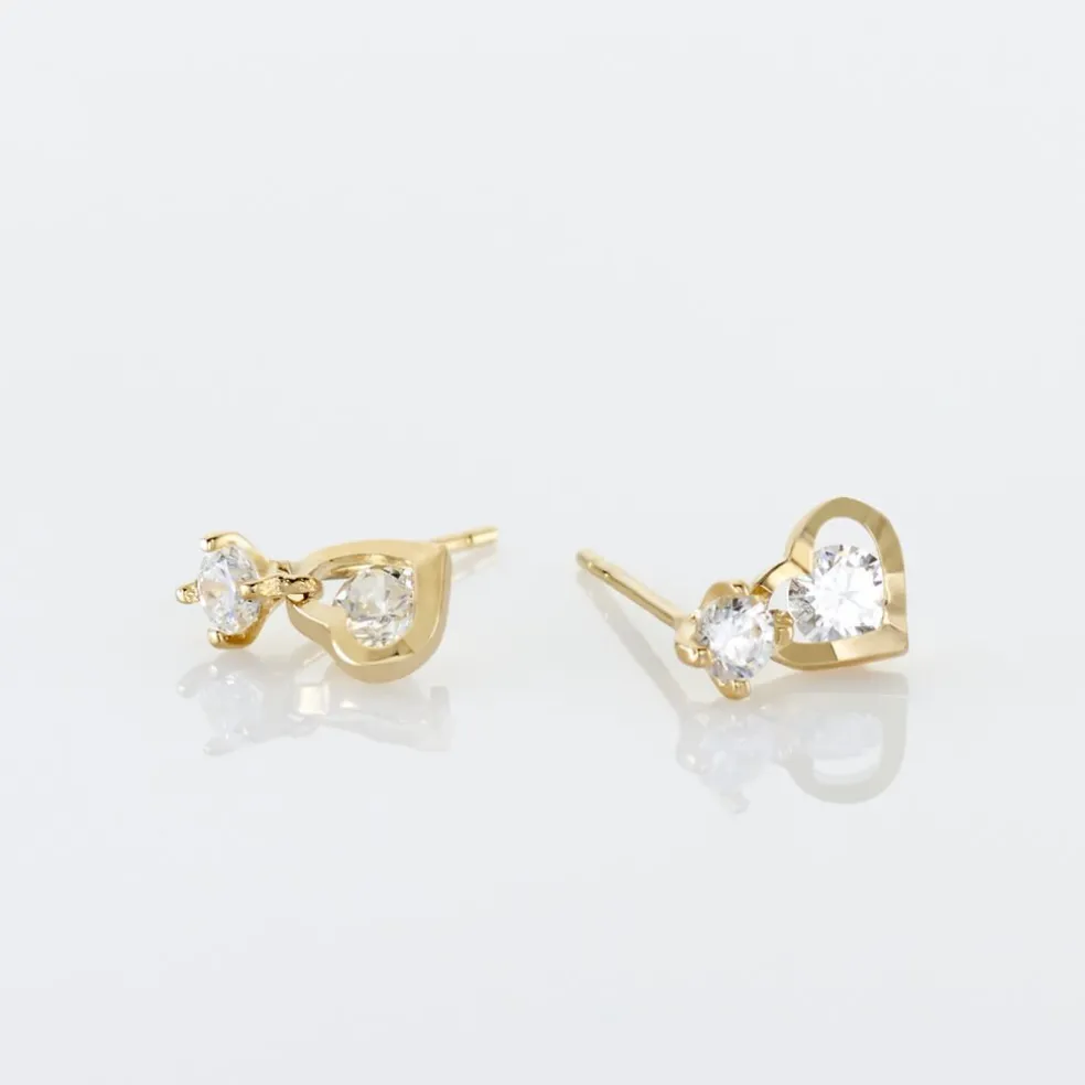 Boucles D'oreilles Pendantes Ludyvine Or Jaune Oxyde De Zirconium