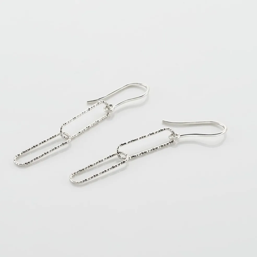 Boucles D'oreilles Pendantes Chiarina Argent Blanc