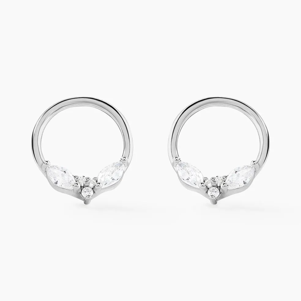 Boucles D'oreilles Pendantes Catiane Argent Blanc Oxyde De Zirconium