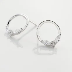 Boucles D'oreilles Pendantes Catiane Argent Blanc Oxyde De Zirconium