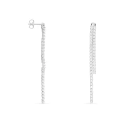 Boucles D'oreilles Pendantes Louanne Argent Blanc Oxyde De Zirconium