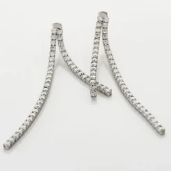 Boucles D'oreilles Pendantes Louanne Argent Blanc Oxyde De Zirconium