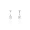 Boucles D'oreilles Pendantes Jordaine Or Blanc Oxydes