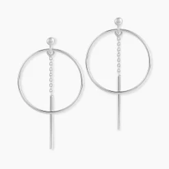 Boucles D'oreilles Pendantes Enissa Argent Blanc