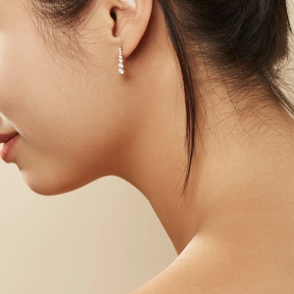 Boucles D'oreilles Pendantes Plaqué Or Beisiris Oxydes De Zirconium