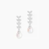 Boucles D'oreilles Pendantes Giacobbe Argent Blanc Perle De Culture
