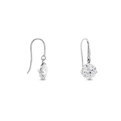 Boucles D'oreilles Pendantes Or Blanc Aedhan Oxydes