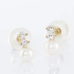 Boucles D'oreilles Pendantes Taima Or Jaune Perle De Culture