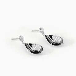 Boucles D'oreilles Pendantes Marina Cera Argent  Céramique Et Oxyde