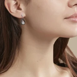 Boucles D'oreilles Pendantes Marina Cera Argent  Céramique Et Oxyde