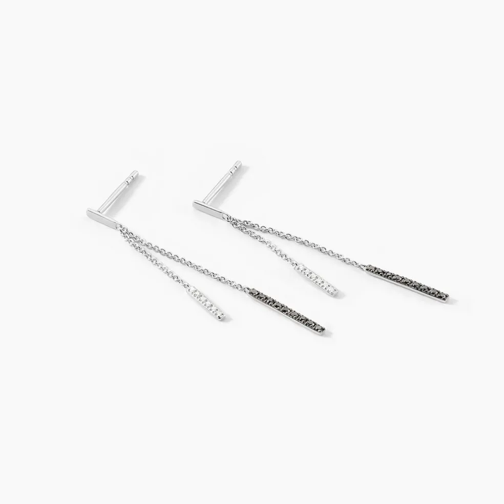 Boucles D'oreilles Pendantes Ainhoaa Or Blanc Diamant