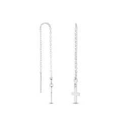 Boucles D'oreilles Pendantes Gaiana Argent Blanc