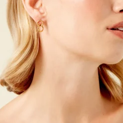 Boucles D'Oreilles Pendantes Fino Acier Jaune