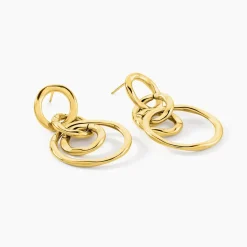 Boucles D'oreilles Pendantes Judie Acier Jaune