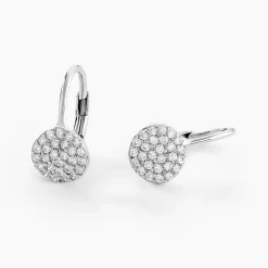 Boucles D'oreilles Pendantes Fantine Argent Blanc Oxyde De Zirconium