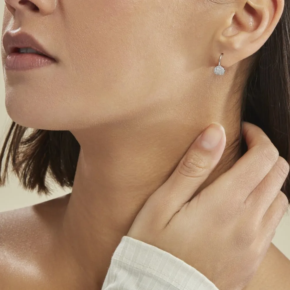 Boucles D'oreilles Pendantes Fantine Argent Blanc Oxyde De Zirconium