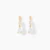 Boucles D'oreilles Pendantes Goutte Or Jaune Oxyde De Zirconium