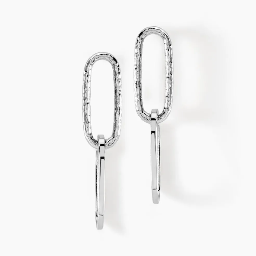 Boucles D'oreilles Pendantes Cedrine Argent Blanc