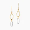 Boucles D'oreilles Pendantes Lucia Or Bicolore