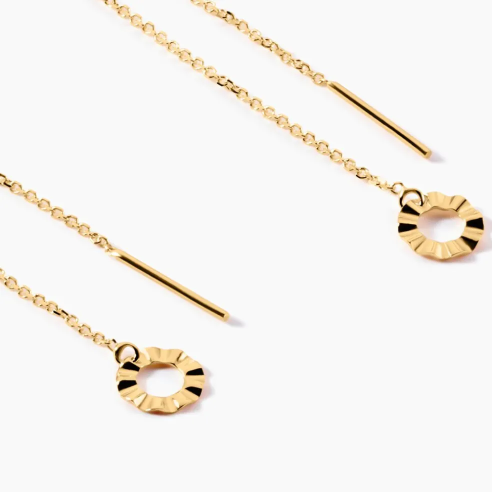 Boucles D'oreilles Pendantes Eclats Solaires Or Jaune