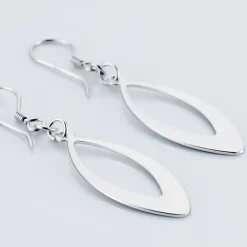 Boucles D'oreilles Pendantes Andrienne Argent Blanc