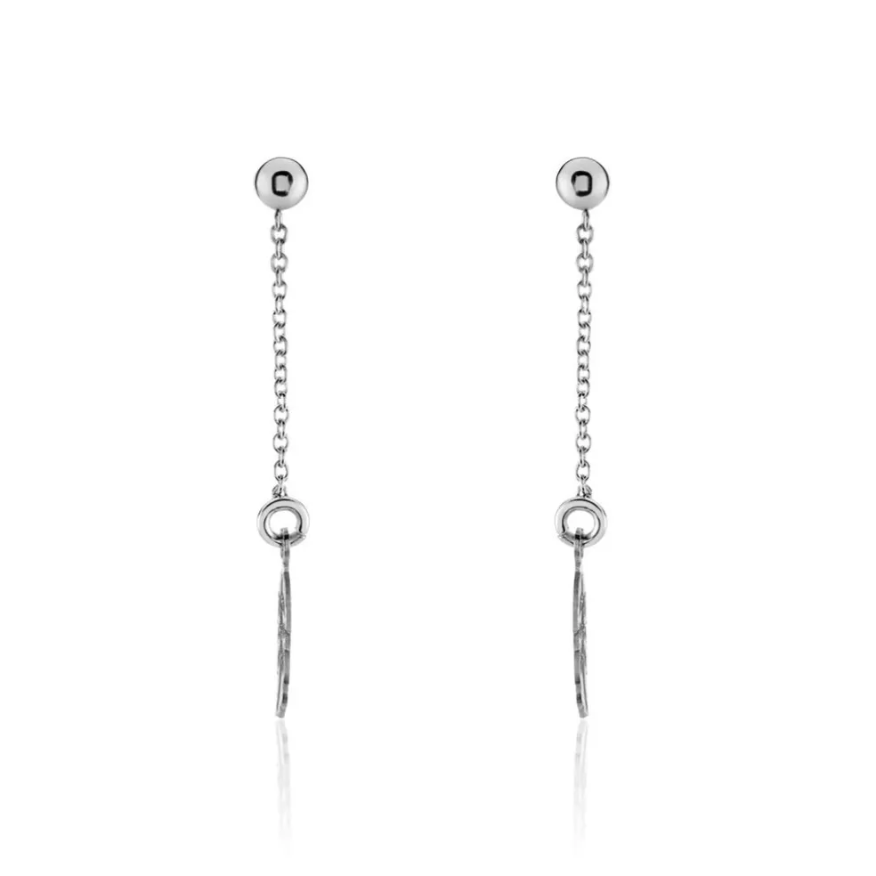 Boucles D'oreilles Pendantes Argent Blanc Maic