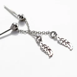 Boucles D'oreilles Pendantes Argent Blanc Maic