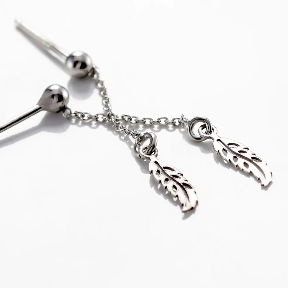 Boucles D'oreilles Pendantes Argent Blanc Maic