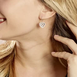 Boucles D'oreilles Pendantes Argent Helenius Oxyde De Zirconium