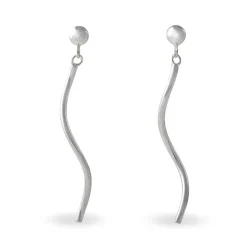 Boucles D'oreilles Pendantes Yaell Argent Blanc