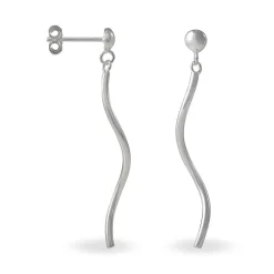 Boucles D'oreilles Pendantes Yaell Argent Blanc