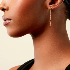 Boucles D'Oreilles Pendantes Bubble Argent Jaune Oxyde De Zirconium