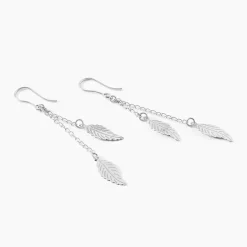 Boucles D'oreilles Pendantes Fabia Argent Blanc