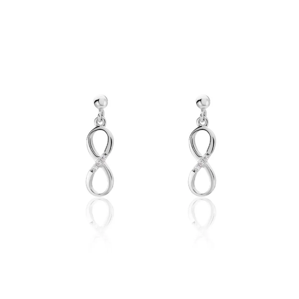 Boucles D'oreilles Pendantes Nohemi Argent Blanc Oxyde De Zirconium