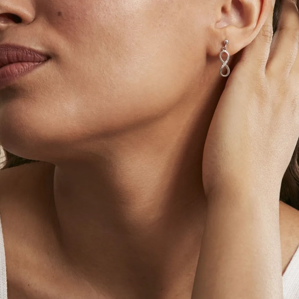 Boucles D'oreilles Pendantes Nohemi Argent Blanc Oxyde De Zirconium