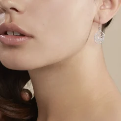 Boucles D'oreilles Pendantes Hita Argent Blanc