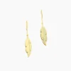 Boucles D'oreilles Pendantes Indian Nature Feuilles Or Jaune