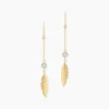 Boucles D'oreilles Pendantes Powoo Or Jaune Strass