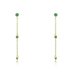 Boucles D'oreilles Pendantes Emeald Is The New Black Or Jaune Emeraude