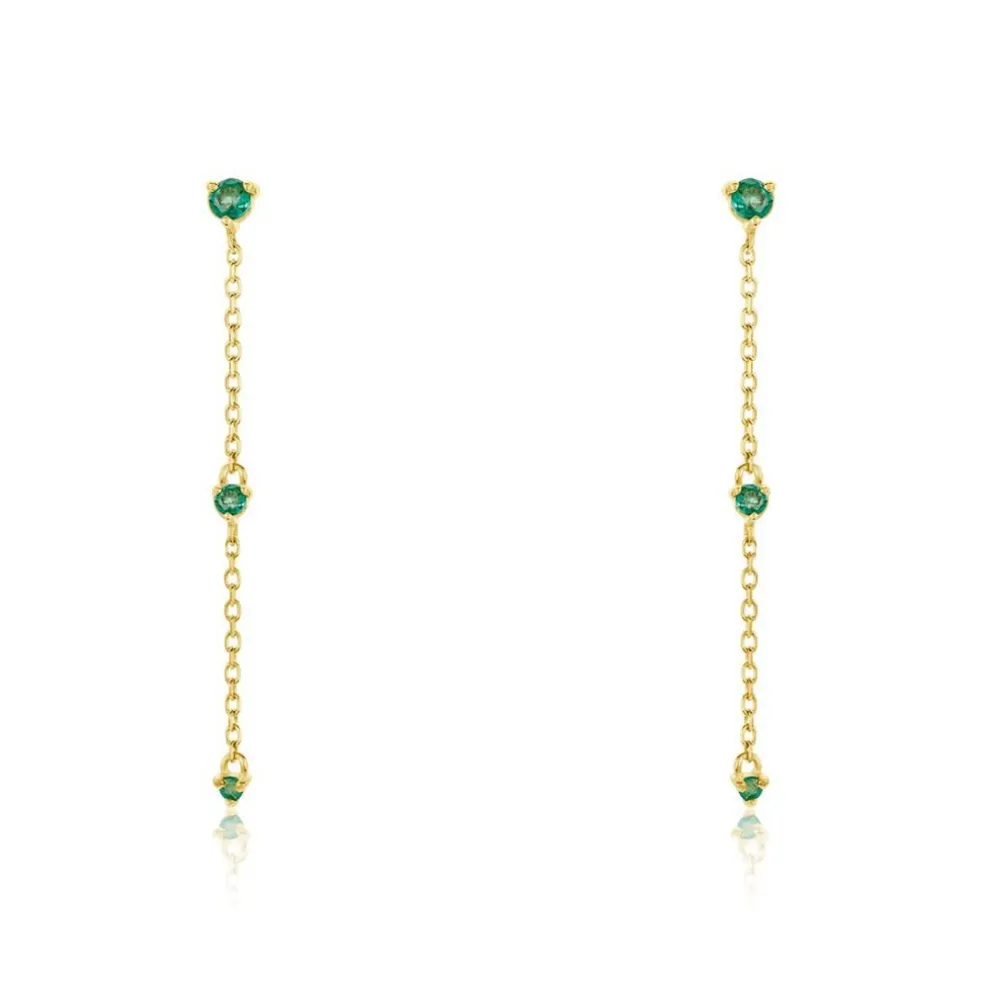 Boucles D'oreilles Pendantes Emeald Is The New Black Or Jaune Emeraude
