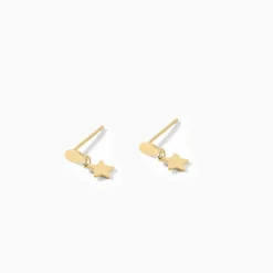 Boucles D'oreilles Pendantes Alphonsine Etoile Or Jaune