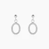Boucles D'oreilles Pendantes Kimber Argent Blanc Oxyde De Zirconium