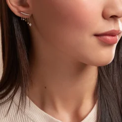 Boucles D'oreilles Pendantes Eclat D'etoile Or Jaune Oxyde