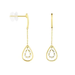 Boucles D'oreilles Pendantes Marganela Or Jaune Diamant