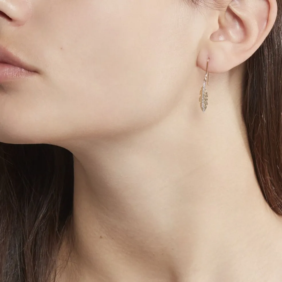 Boucles D'oreilles Pendantes Paola Or Jaune Diamant