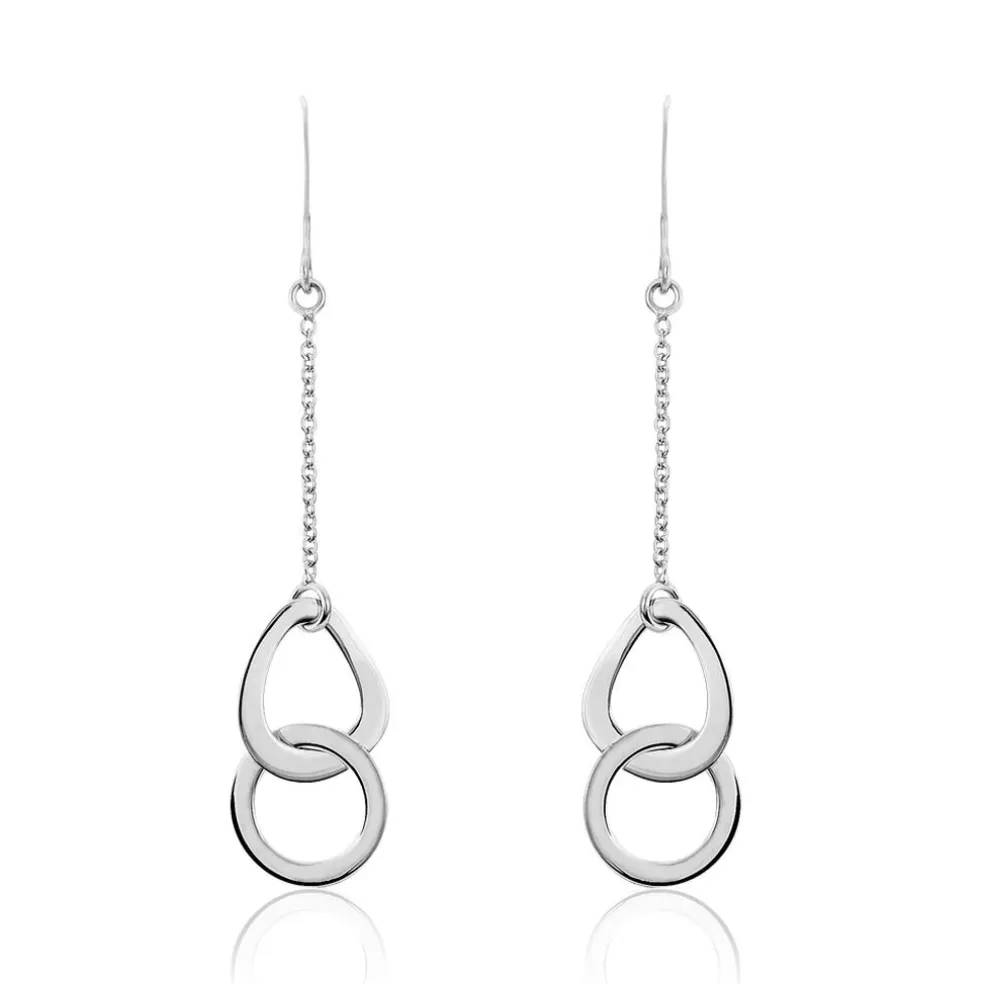 Boucles D'oreilles Pendantes Joy Argent Blanc