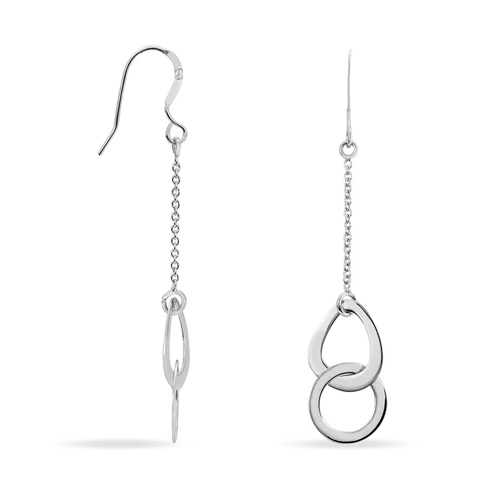 Boucles D'oreilles Pendantes Joy Argent Blanc