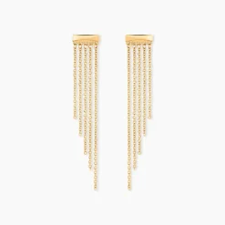 Boucles D'oreilles Pendantes Brin D'or Or Jaune